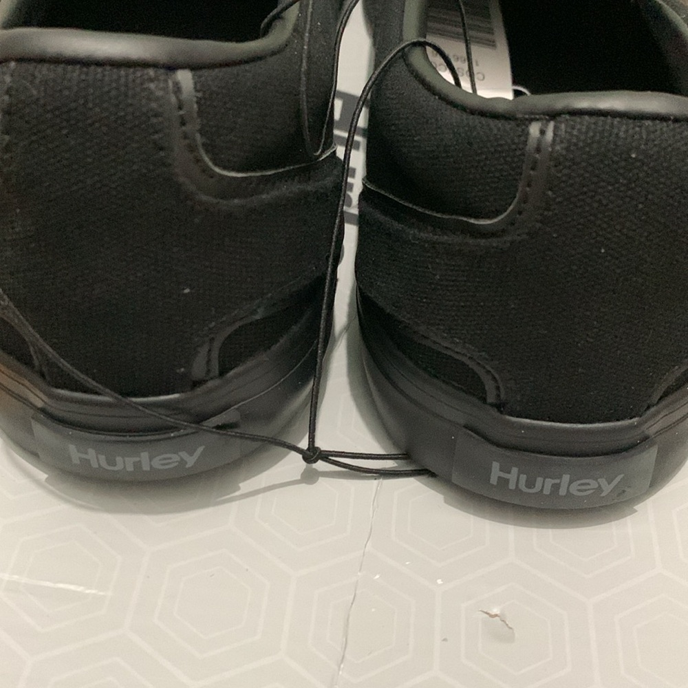 NWT Mens Hurley Arlo Slip Canvas Low Top Slip On Shoes Black/black - Picture 4 of 5